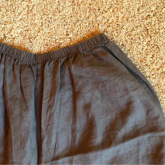 FLAX 100% Linen Pants Lagenlook Earth Tone Gray Grey Casual  Plus Size 1X - Picture 10 of 12